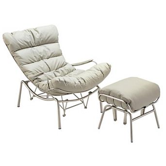 Liam Rocking Lounge Chair With Ottoman, Gray