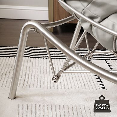 Liam Rocking Lounge Chair With Ottoman, Gray