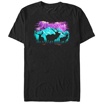 Big & Tall Three Elks At Night Graphic Tee