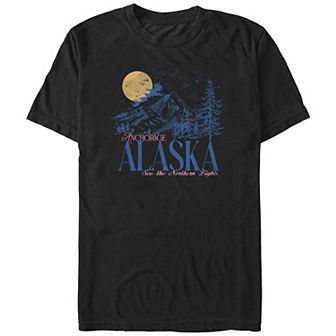 Big & Tall Anchorage Alaska See The Northern Lights Graphic Tee