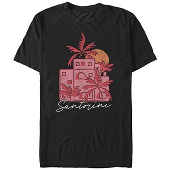 Big & Tall Santorini Buildings Graphic Tee