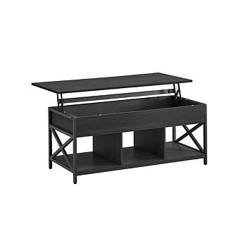 Lift Top Coffee Table With Power Outlet And Storage Shelf