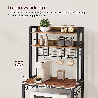 Hutch Bakers Rack With Power Outlet
