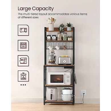 Hutch Bakers Rack With Power Outlet