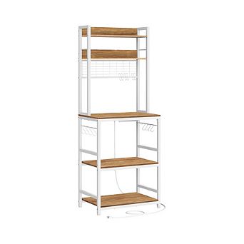 Hutch Bakers Rack With Power Outlet