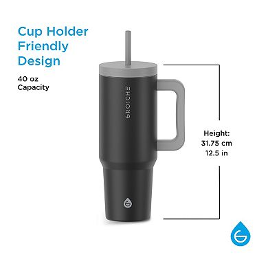 GROSCHE ASPEN 40-oz. Tumbler with Handle and Straw 2-pk.