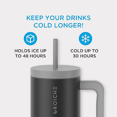 GROSCHE ASPEN 40-oz. Tumbler with Handle and Straw 2-pk.