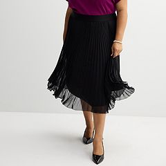 Kohls plus size long black skirt sale