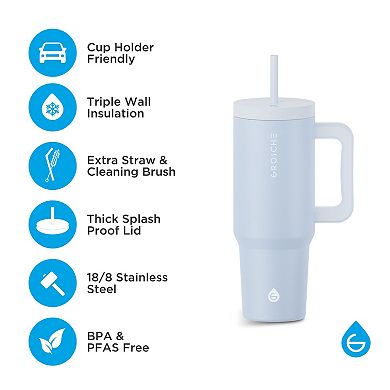 GROSCHE ASPEN 40-oz. Tumbler with Handle and Straw 2-pk.