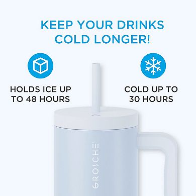GROSCHE ASPEN 40-oz. Tumbler with Handle and Straw 2-pk.