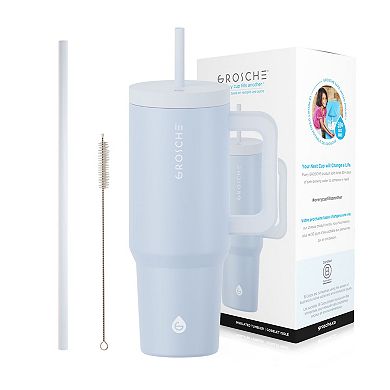 GROSCHE ASPEN 40-oz. Tumbler with Handle and Straw 2-pk.