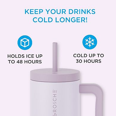 GROSCHE ASPEN 40-oz. Tumbler with Handle and Straw 2-pk.