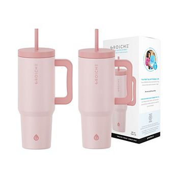 GROSCHE ASPEN 40-oz. Tumbler with Handle and Straw 2 pk