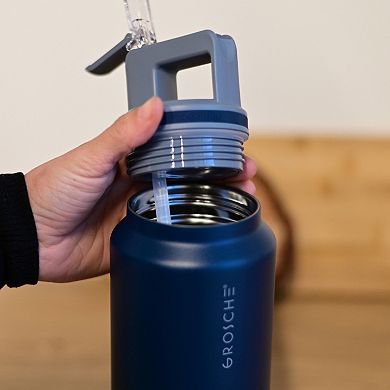 GROSCHE ALPINE Flip 'N Sip Insulated 40-oz. Leakproof Water Bottle with Straw