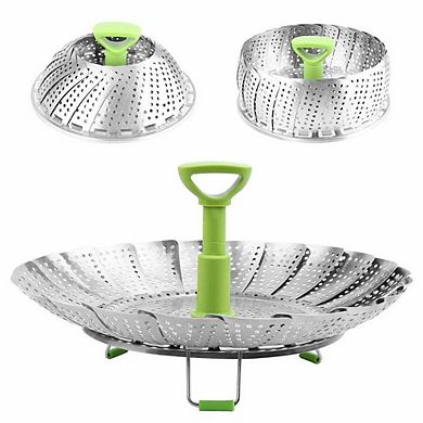Folding Steamer Basket, 9.05x 4.17, Expandable  & Foldable, Versatile Cooking Tool For Healthy Meals
