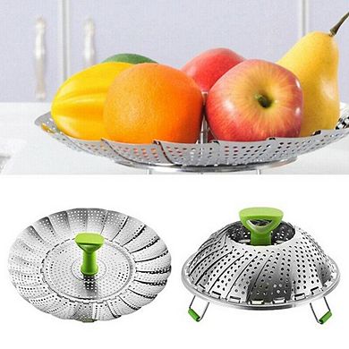 Folding Steamer Basket, 9.05x 4.17, Expandable  & Foldable, Versatile Cooking Tool For Healthy Meals