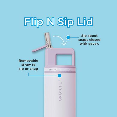 GROSCHE ALPINE Flip 'N Sip Insulated 20-oz. Leakproof Water Bottle with Straw 2-pk.