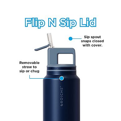 GROSCHE ALPINE Flip 'N Sip Insulated 40-oz. Leakproof Water Bottle with Straw 2-pk.