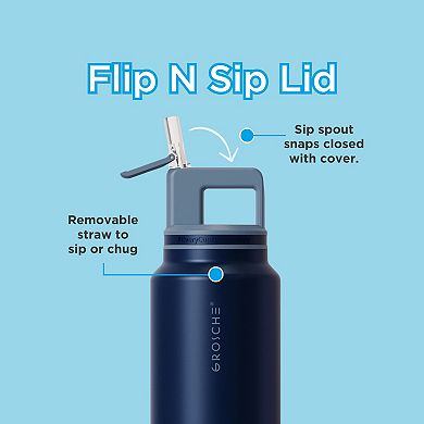 GROSCHE ALPINE Flip 'N Sip Insulated 40-oz. Leakproof Water Bottle with Straw 2-pk.