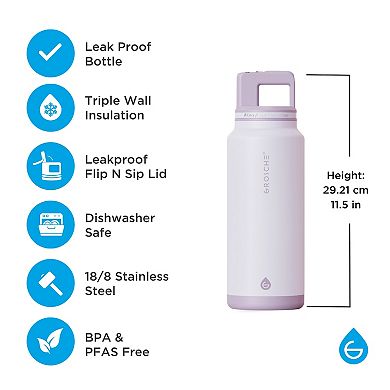GROSCHE ALPINE Flip 'N Sip Insulated 40-oz. Leakproof Water Bottle with Straw 2-pk.