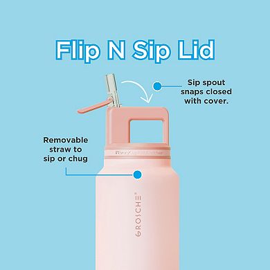 GROSCHE ALPINE Flip 'N Sip Insulated 40-oz. Leakproof Water Bottle with Straw 2-pk.