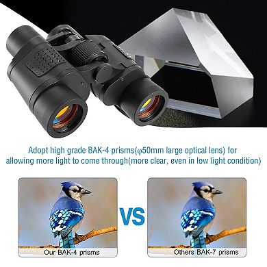 Portable Hd Binoculars, 7.08x5.51x1.96'', 60x Magnification, Ideal For Bird Watching, Hunting