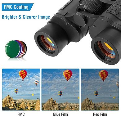 Portable Hd Binoculars, 7.08x5.51x1.96'', 60x Magnification, Ideal For Bird Watching, Hunting