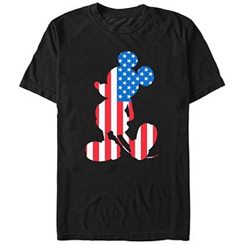 Disney's Mickey Mouse USA Flag Filled Silhouette Big & Tall Graphic Tee