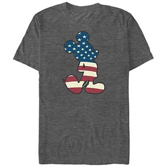 Disney's Mickey Mouse USA Flag Print Silhouette Big & Tall Graphic Tee