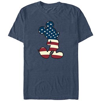 Disney's Mickey Mouse USA Flag Print Silhouette Big & Tall Graphic Tee