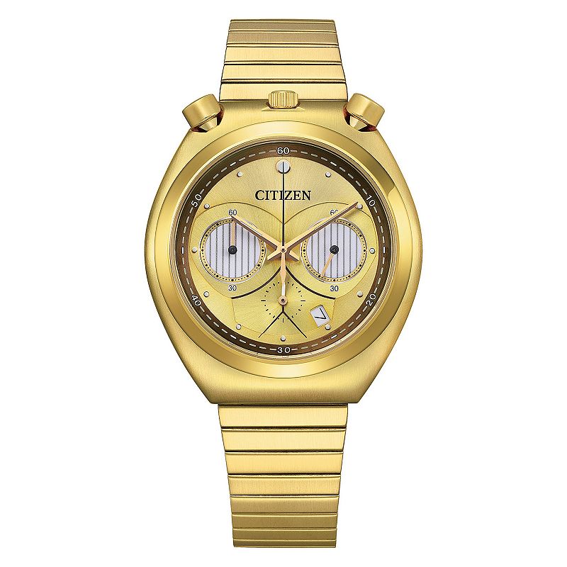 Citizen Men's Star Wars C-3PO Gold Tone Stainless Steel Tsuno Chronograph Watch, Size: Medium