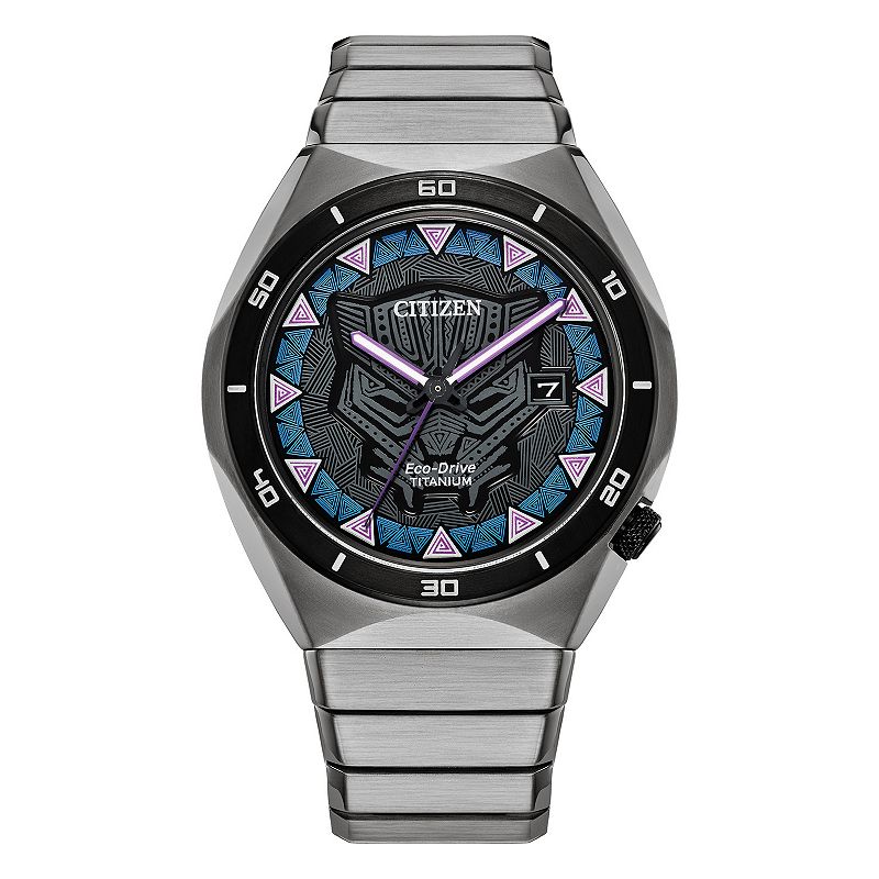 Citizen Men's Marvel Black Panther Super Titanium Bracelet Watch, Size: Large
