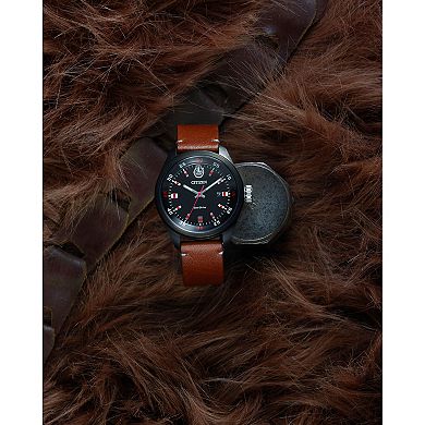 Citizen Men's Eco-Drive Star Wars Chewbacca Stainless Steel Brown Leather Strap Watch