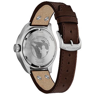 Citizen Men's Eco-Drive Star Wars Han Solo Stainless Steel Brown Leather Strap Watch