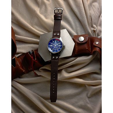 Citizen Men's Eco-Drive Star Wars Han Solo Stainless Steel Brown Leather Strap Watch
