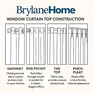 Brylanehome Poly Cotton Canvas Tab-top Panel