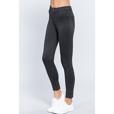 5-pockets Shape Skinny Ponte Mid-rise Pants