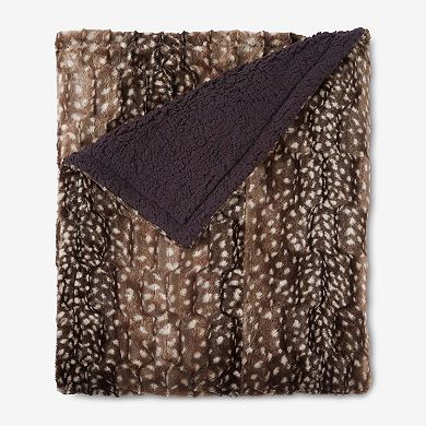 BrylaneHome Faux Fur Animal Print Blanket