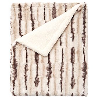 BrylaneHome Faux Fur Animal Print Blanket