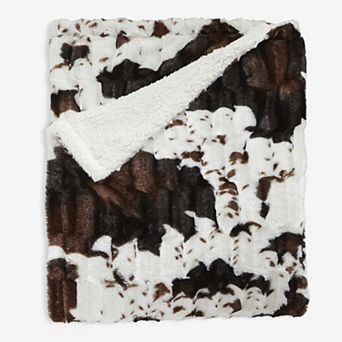 BrylaneHome Faux Fur Animal Print Blanket