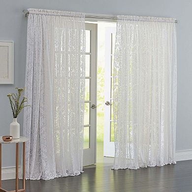 BrylaneHome Vintage Lace Rod-Pocket Panel