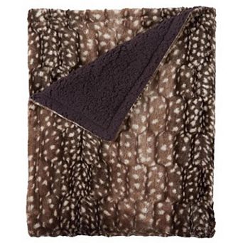 Brylanehome Faux Fur Animal Print Throw