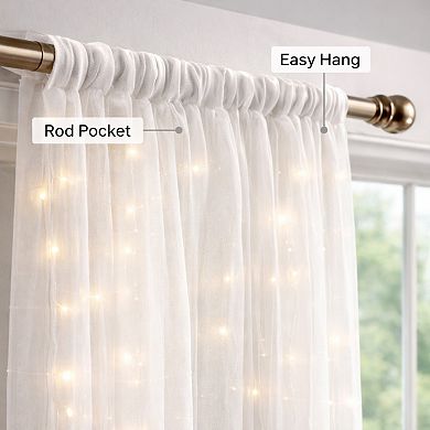 Brylanehome Pre-lit Rod-pocket Curtain Panel