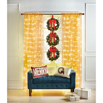 BrylaneHome Pre-Lit Rod-Pocket Curtain Panel