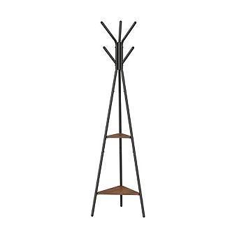 Coat Rack Stand, Coat Tree, Hall Tree Free Standing, With 2 Shelves, For Clothes, Hats, Bags