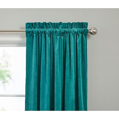 BrylaneHome BH Studio Velvet Rod-Pocket Panel