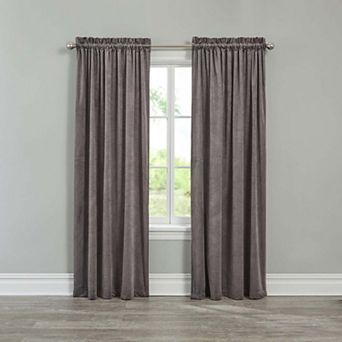 BrylaneHome BH Studio Velvet Rod-Pocket Panel