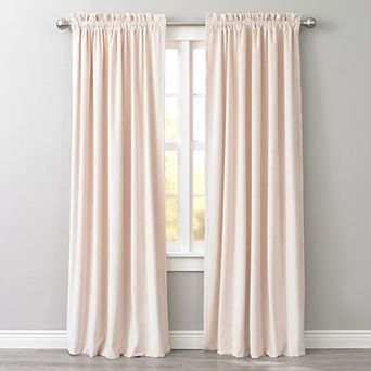 BrylaneHome BH Studio Velvet Rod-Pocket Panel