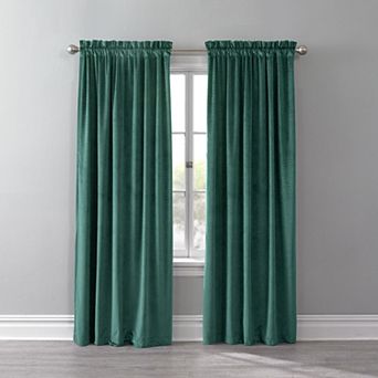 BrylaneHome BH Studio Velvet Rod-Pocket Panel