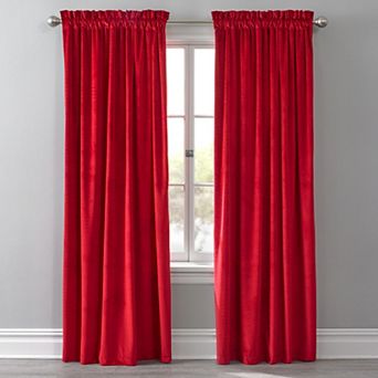 BrylaneHome BH Studio Velvet Rod-Pocket Panel